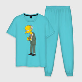 Мужская пижама хлопок с принтом Charles Montgomery Burns , 100% хлопок | брюки и футболка прямого кроя, без карманов, на брюках мягкая резинка на поясе и по низу штанин
 | Тематика изображения на принте: simpsons | симпсоны | симсоны