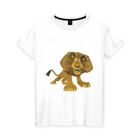 Женская футболка хлопок с принтом Мадагаскар (6) , 100% хлопок | прямой крой, круглый вырез горловины, длина до линии бедер, слегка спущенное плечо | madagascar | лев | мадагаскар