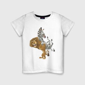 Детская футболка хлопок с принтом Мадагаскар (7) , 100% хлопок | круглый вырез горловины, полуприлегающий силуэт, длина до линии бедер | madagascar | мадагаскар