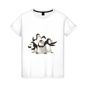 Женская футболка хлопок с принтом Мадагаскар (8) , 100% хлопок | прямой крой, круглый вырез горловины, длина до линии бедер, слегка спущенное плечо | madagascar | мадагаскар | пингвины