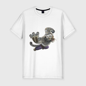 Мужская футболка премиум с принтом Кунг фу Панда (4) , 92% хлопок, 8% лайкра | приталенный силуэт, круглый вырез ворота, длина до линии бедра, короткий рукав | kung fu panda | panda | кунг фу | кунг фу панда