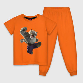 Детская пижама хлопок с принтом Кунг фу Панда (9) , 100% хлопок |  брюки и футболка прямого кроя, без карманов, на брюках мягкая резинка на поясе и по низу штанин
 | kung fu panda | panda | кунг фу | кунг фу панда