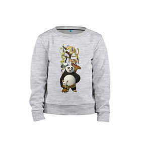 Детский свитшот хлопок с принтом Кунг фу Панда (10) , 100% хлопок | круглый вырез горловины, эластичные манжеты, пояс и воротник | kung fu panda | panda | кунг фу | кунг фу панда