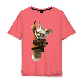 Мужская футболка хлопок Oversize с принтом Кунг фу Панда (11) , 100% хлопок | свободный крой, круглый ворот, “спинка” длиннее передней части | kung fu panda | panda | кунг фу | кунг фу панда