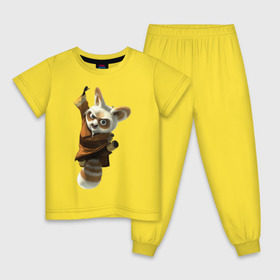 Детская пижама хлопок с принтом Кунг фу Панда (11) , 100% хлопок |  брюки и футболка прямого кроя, без карманов, на брюках мягкая резинка на поясе и по низу штанин
 | kung fu panda | panda | кунг фу | кунг фу панда