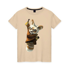 Женская футболка хлопок с принтом Кунг фу Панда (11) , 100% хлопок | прямой крой, круглый вырез горловины, длина до линии бедер, слегка спущенное плечо | kung fu panda | panda | кунг фу | кунг фу панда