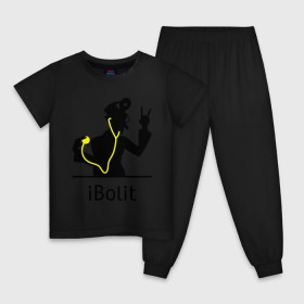 Детская пижама хлопок с принтом iBolit , 100% хлопок |  брюки и футболка прямого кроя, без карманов, на брюках мягкая резинка на поясе и по низу штанин
 | Тематика изображения на принте: apple | ibolit | mac | айболит | мак