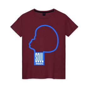 Женская футболка хлопок с принтом soul music , 100% хлопок | прямой крой, круглый вырез горловины, длина до линии бедер, слегка спущенное плечо | джаз | музыка | соул