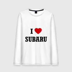 Мужской лонгслив хлопок с принтом I love Subaru , 100% хлопок |  | auto | i love subaru | subaru | авто | автомобильные | машины | субарик | субару | тачки