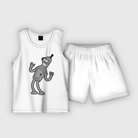 Детская пижама с шортами хлопок с принтом Futurama (4) ,  |  | bender | futurama | бендер | футурама