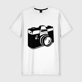 Мужская футболка премиум с принтом Фотоаппарат , 92% хлопок, 8% лайкра | приталенный силуэт, круглый вырез ворота, длина до линии бедра, короткий рукав | 
