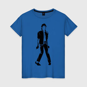 Женская футболка хлопок с принтом Майкл Джексон (9) , 100% хлопок | прямой крой, круглый вырез горловины, длина до линии бедер, слегка спущенное плечо | michael jackson | зщз | король | майкл джексон | поп