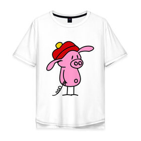 Мужская футболка хлопок Oversize с принтом Свин , 100% хлопок | свободный крой, круглый ворот, “спинка” длиннее передней части | поросенок | свин | свинка | свинья
