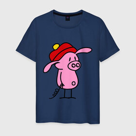 Мужская футболка хлопок с принтом Свин , 100% хлопок | прямой крой, круглый вырез горловины, длина до линии бедер, слегка спущенное плечо. | поросенок | свин | свинка | свинья