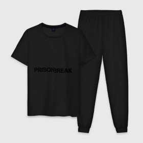 Мужская пижама хлопок с принтом Prison Break , 100% хлопок | брюки и футболка прямого кроя, без карманов, на брюках мягкая резинка на поясе и по низу штанин
 | prison break | побег