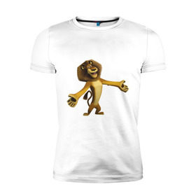 Мужская футболка премиум с принтом Мадагаскар-Лев (2) , 92% хлопок, 8% лайкра | приталенный силуэт, круглый вырез ворота, длина до линии бедра, короткий рукав | madagascar | лев | мадагаскар