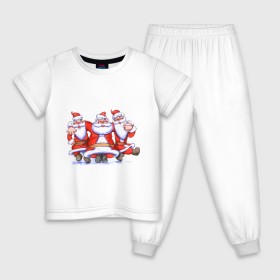 Детская пижама хлопок с принтом Деды Морозы , 100% хлопок |  брюки и футболка прямого кроя, без карманов, на брюках мягкая резинка на поясе и по низу штанин
 | 2012 | new year | дед мороз | нг | новый 2012 | новый год | санта | санта клаус