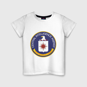 Детская футболка хлопок с принтом ЦРУ , 100% хлопок | круглый вырез горловины, полуприлегающий силуэт, длина до линии бедер | central intelligence agency | cia | спецслужбы сша | центральное разведывательное управление | цру