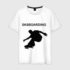 Мужская футболка хлопок с принтом Sk8boarding , 100% хлопок | прямой крой, круглый вырез горловины, длина до линии бедер, слегка спущенное плечо. | 