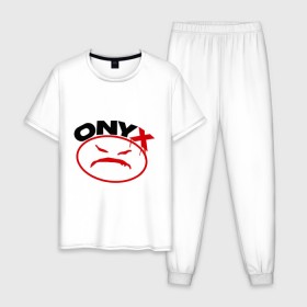 Мужская пижама хлопок с принтом Onyx , 100% хлопок | брюки и футболка прямого кроя, без карманов, на брюках мягкая резинка на поясе и по низу штанин
 | gangsta | hip hop | hop | оникс | хоп