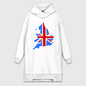 Платье-худи хлопок с принтом Карта Англии ,  |  | england | gb | uk | британия | британский флаг | карта англии | флаги