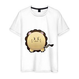 Мужская футболка хлопок с принтом Cute Puffy Animals (1) , 100% хлопок | прямой крой, круглый вырез горловины, длина до линии бедер, слегка спущенное плечо. | Тематика изображения на принте: 