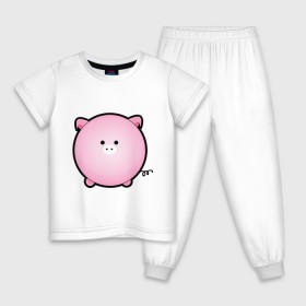 Детская пижама хлопок с принтом Cute Puffy Animals (2) , 100% хлопок |  брюки и футболка прямого кроя, без карманов, на брюках мягкая резинка на поясе и по низу штанин
 | cute puffy animals | животные | милые надутые | поросенок | свинка | свинья | хрюн | хрюшка
