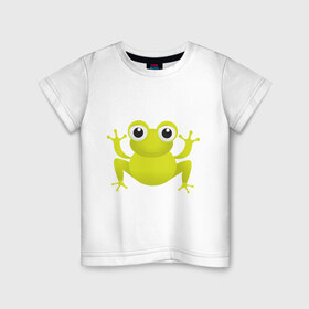 Детская футболка хлопок с принтом Little Frog (1) , 100% хлопок | круглый вырез горловины, полуприлегающий силуэт, длина до линии бедер | Тематика изображения на принте: frog | лягушка | лягушонок