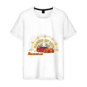 Мужская футболка хлопок с принтом Racing of life , 100% хлопок | прямой крой, круглый вырез горловины, длина до линии бедер, слегка спущенное плечо. | race | racing of life | автомобили | автомобиль | гонка | гонки | гоночный автомобиль