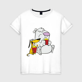 Женская футболка хлопок с принтом Stupid Dog , 100% хлопок | прямой крой, круглый вырез горловины, длина до линии бедер, слегка спущенное плечо | stupid dog | глупый пес