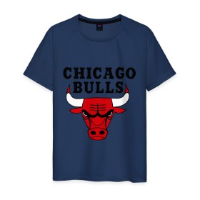 Мужская футболка хлопок с принтом Chicago bulls , 100% хлопок | прямой крой, круглый вырез горловины, длина до линии бедер, слегка спущенное плечо. | chikago bulls | баскетбол | нба | спорт | чикаго булс