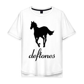 Мужская футболка хлопок Oversize с принтом Deftones (3) , 100% хлопок | свободный крой, круглый ворот, “спинка” длиннее передней части | дефтонс | лошадь | музыка | рок | эмблема deftones
