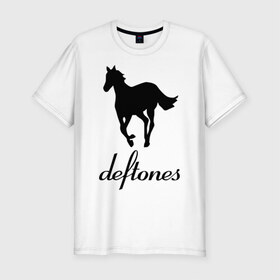 Мужская футболка премиум с принтом Deftones (3) , 92% хлопок, 8% лайкра | приталенный силуэт, круглый вырез ворота, длина до линии бедра, короткий рукав | дефтонс | лошадь | музыка | рок | эмблема deftones