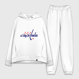Женский костюм хлопок Oversize с принтом Washington Capitals ,  |  | washington capitals | вашингтон капиталс | лига | нхл | хокей | хоккей