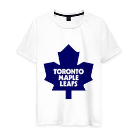 Мужская футболка хлопок с принтом Toronto Maple Leafs , 100% хлопок | прямой крой, круглый вырез горловины, длина до линии бедер, слегка спущенное плечо. | Тематика изображения на принте: 