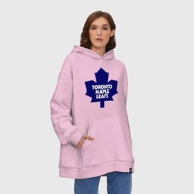 Худи SuperOversize хлопок с принтом Toronto Maple Leafs , 70% хлопок, 30% полиэстер, мягкий начес внутри | карман-кенгуру, эластичная резинка на манжетах и по нижней кромке, двухслойный капюшон
 | 