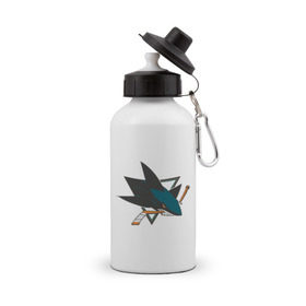 Бутылка спортивная с принтом San Jose Sharks , металл | емкость — 500 мл, в комплекте две пластиковые крышки и карабин для крепления | Тематика изображения на принте: национальная хоккейная лига | нхл | сан хосе шаркс
