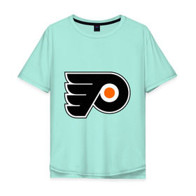 Мужская футболка хлопок Oversize с принтом Philadelphia Flyers , 100% хлопок | свободный крой, круглый ворот, “спинка” длиннее передней части | Тематика изображения на принте: hockey | nhl | национальная лига | нхл | филадельфия флаерс | хокей | хоккей