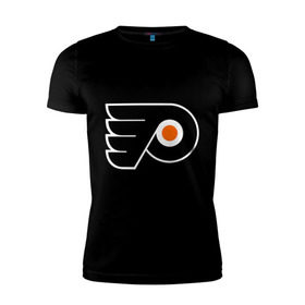 Мужская футболка премиум с принтом Philadelphia Flyers , 92% хлопок, 8% лайкра | приталенный силуэт, круглый вырез ворота, длина до линии бедра, короткий рукав | Тематика изображения на принте: hockey | nhl | национальная лига | нхл | филадельфия флаерс | хокей | хоккей
