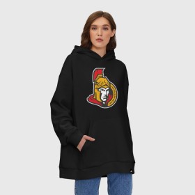 Худи SuperOversize хлопок с принтом Ottawa Senators , 70% хлопок, 30% полиэстер, мягкий начес внутри | карман-кенгуру, эластичная резинка на манжетах и по нижней кромке, двухслойный капюшон
 | ottawa senators | канадский хоккей | нхл | оттава сенаторс | хокей | хоккей | хоккейная лига