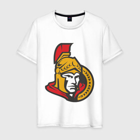 Мужская футболка хлопок с принтом Ottawa Senators , 100% хлопок | прямой крой, круглый вырез горловины, длина до линии бедер, слегка спущенное плечо. | Тематика изображения на принте: ottawa senators | канадский хоккей | нхл | оттава сенаторс | хокей | хоккей | хоккейная лига