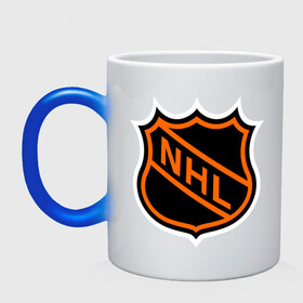 Кружка хамелеон с принтом NHL , керамика | меняет цвет при нагревании, емкость 330 мл | Тематика изображения на принте: национальная хоккейная лига | нхл