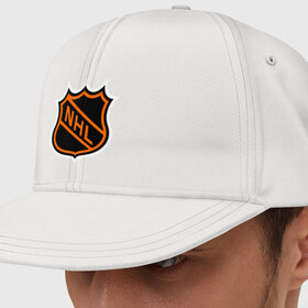 Кепка снепбек с прямым козырьком с принтом NHL , хлопок 100% |  | национальная хоккейная лига | нхл