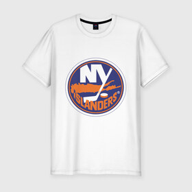 Мужская футболка премиум с принтом New York Islanders , 92% хлопок, 8% лайкра | приталенный силуэт, круглый вырез ворота, длина до линии бедра, короткий рукав | new york islanders | nhl | нхл | нью йорк айлендс | нью йорк хоккей | хоккей | хоккейная лига