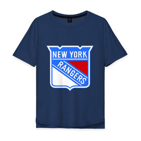 Мужская футболка хлопок Oversize с принтом New York Rangers , 100% хлопок | свободный крой, круглый ворот, “спинка” длиннее передней части | new york rangers | nhl | национальная хоккейная лига | нью йорк рейнджерс | хоккей | хоккейная лига