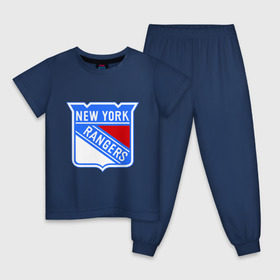 Детская пижама хлопок с принтом New York Rangers , 100% хлопок |  брюки и футболка прямого кроя, без карманов, на брюках мягкая резинка на поясе и по низу штанин
 | Тематика изображения на принте: new york rangers | nhl | национальная хоккейная лига | нью йорк рейнджерс | хоккей | хоккейная лига