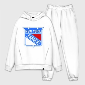 Мужской костюм хлопок OVERSIZE с принтом New York Rangers ,  |  | Тематика изображения на принте: new york rangers | nhl | национальная хоккейная лига | нью йорк рейнджерс | хоккей | хоккейная лига