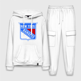 Мужской костюм хлопок с толстовкой с принтом New York Rangers ,  |  | Тематика изображения на принте: new york rangers | nhl | национальная хоккейная лига | нью йорк рейнджерс | хоккей | хоккейная лига