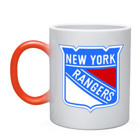 Кружка хамелеон с принтом New York Rangers , керамика | меняет цвет при нагревании, емкость 330 мл | new york rangers | nhl | национальная хоккейная лига | нью йорк рейнджерс | хоккей | хоккейная лига