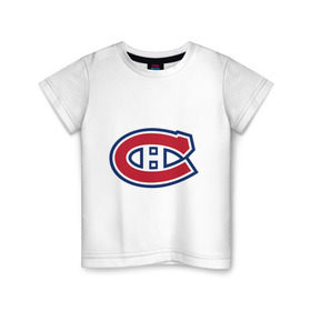 Детская футболка хлопок с принтом Montreal Canadiens , 100% хлопок | круглый вырез горловины, полуприлегающий силуэт, длина до линии бедер | montreal canadiens | канадская хоккейная лига | монтреал | нхл | хокей | хоккей